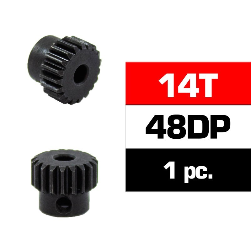 PIÑON 48dp - 14t - acero hss - diametro 3,17mm PIÑON 48dp - 14t - acero hss - diametro 3,17mm