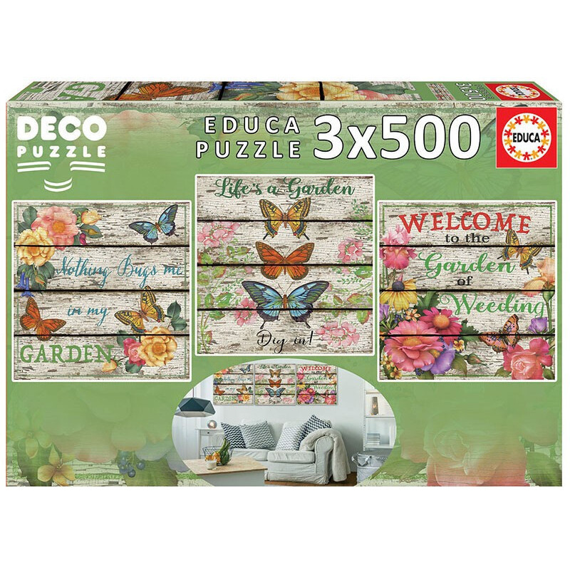 PUZZLE 3 X 500 Pzas COUNTRY GARDEN DECO - Educa 17965 PUZZLE 3 X 500 Pzas COUNTRY GARDEN DECO - Educa 17965