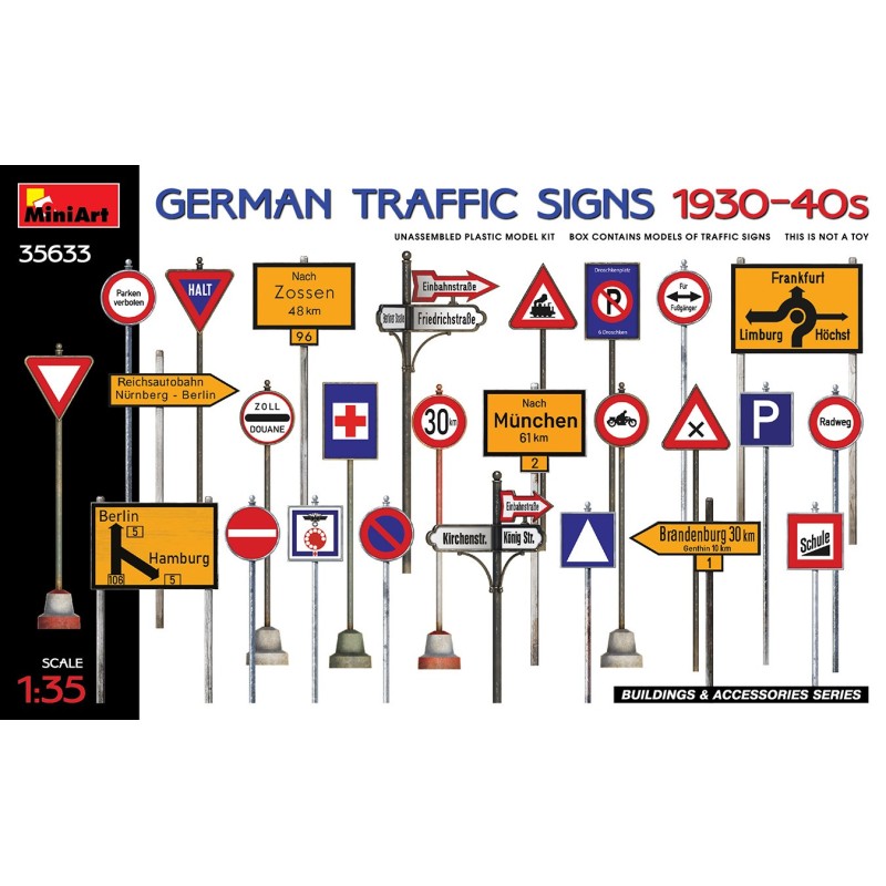 SEÑALES DE CARRETERA ALEMANAS AÑOS 30 Y 40 - ESCALA 1/35 - MINIART 35633 SEÑALES DE CARRETERA ALEMANAS AÑOS 30 Y 40 - ESCALA 1/35 - MINIART 35633