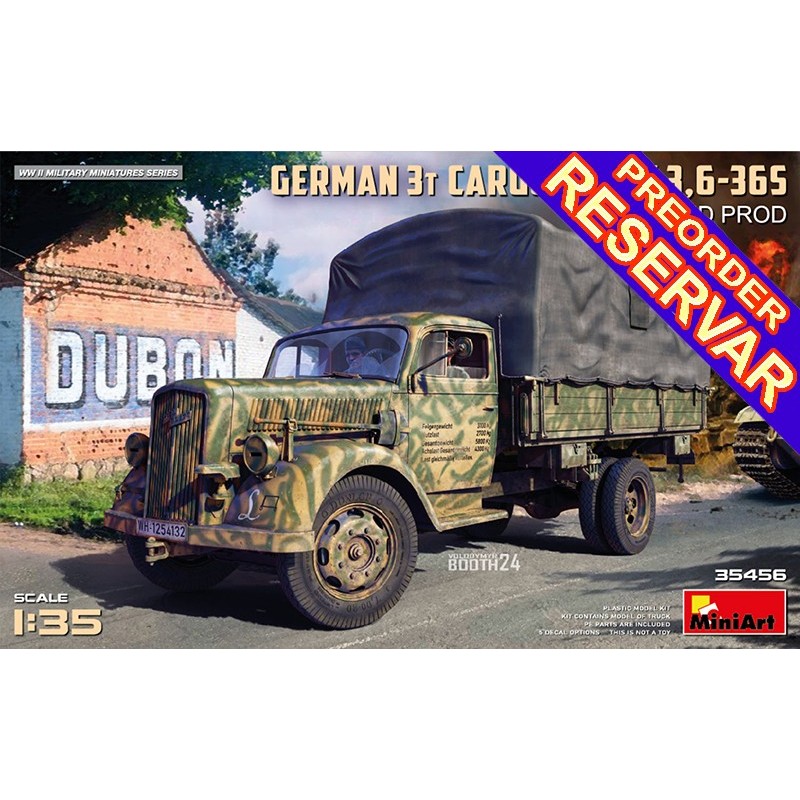 CAMION OPEL BLITZ 3,5t CARGA 3,6-36S Mid Production -Escala 1/35- MiniArt Models 35456 CAMION OPEL BLITZ 3,5t CARGA 3,6-36S Mid Production -Escala 1/35- MiniArt Models 35456