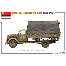 CAMION OPEL BLITZ 3,5t CARGA 3,6-36S Mid Production -Escala 1/35- MiniArt Models 35456