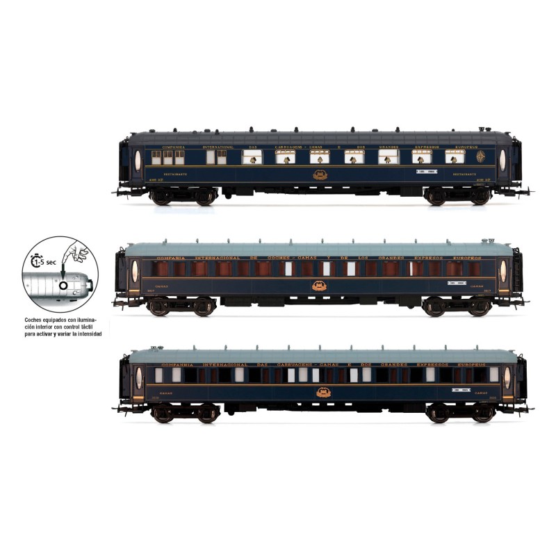 COCHES CIWL SUD-EXPRESO - SET 2 - (compuesto por VPC Étoile du Nord + WL + WL) - ESCALA H0 - ELECTROTREN HE4028 COCHES CIWL SUD-EXPRESO - SET 2 - (compuesto por VPC Étoile du Nord + WL + WL) - ESCALA H0 - ELECTROTREN HE4028