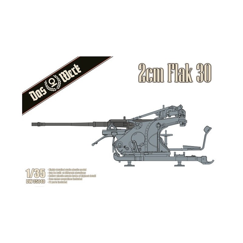 CAÑON ANTIAEREO FLAK-30 (20 mm) -Escala 1/35- Das Werk DW35040 CAÑON ANTIAEREO FLAK-30 (20 mm) -Escala 1/35- Das Werk DW35040