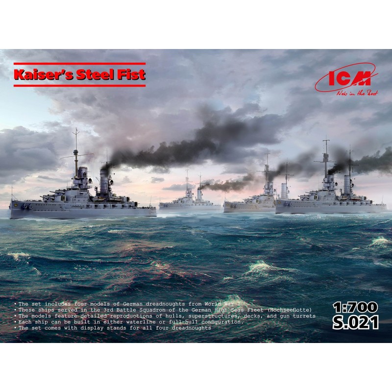 "FLOTA DE ACERO DEL KAISER" -Escala 1/700- ICM S.021 "FLOTA DE ACERO DEL KAISER" -Escala 1/700- ICM S.021