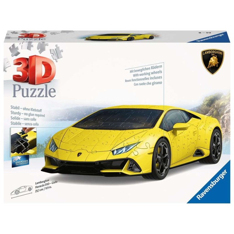 PUZZLE 3D LAMBORGHINI HURACAN EVO AMARILLO - RAVENSBURGER 11562 PUZZLE 3D LAMBORGHINI HURACAN EVO AMARILLO - RAVENSBURGER 11562