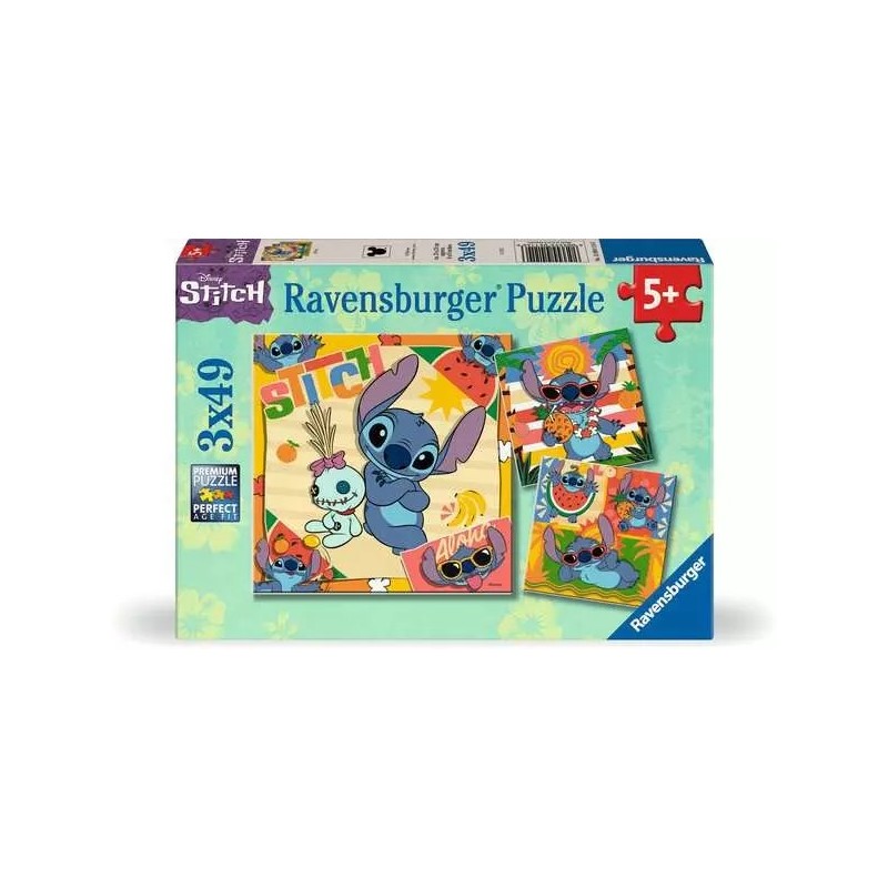 PUZZLES 3X49 PIEZAS STITCH ALOHA - RAVENSBURGER 12004114 PUZZLES 3X49 PIEZAS STITCH ALOHA - RAVENSBURGER 12004114