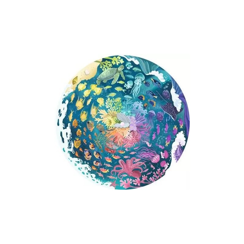 PUZZLE 500 PZAS CIRCLE OF COLORS VIDA MARINA - (DIAM 52 CMS) RAVENSBURGER 17170