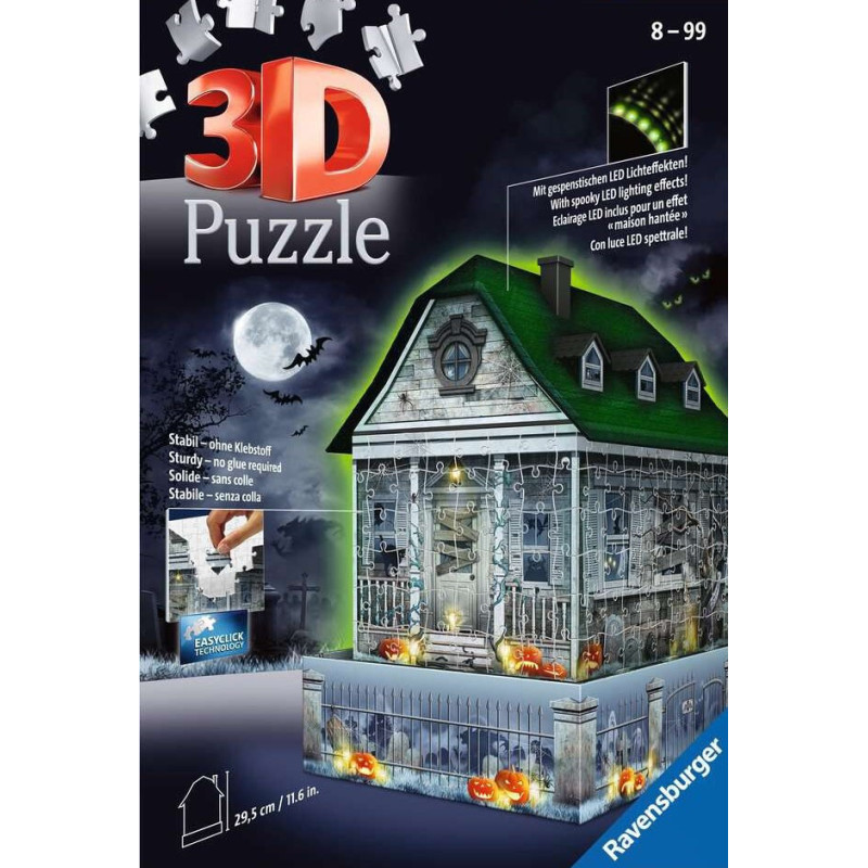 PUZZLE 3D 216 pzas. CASA DEL TERROR - Night Edition RAVENSBURGER 11254 PUZZLE 3D 216 pzas. CASA DEL TERROR - Night Edition RAVENSBURGER 11254