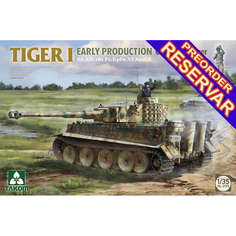 CARRO DE COMBATE SD.KFZ. 181 TIGER I E (Early) Mando -Escala 1/35- Takom 2195 CARRO DE COMBATE SD.KFZ. 181 TIGER I E (Early) Mando -Escala 1/35- Takom 2195