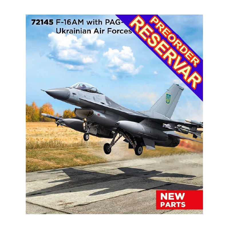 LOCKHEED MARTIN F-16 AM Fighting Falcon & PAG-14 "Ukrainian Air Forces" -Escala 1/72- ICM 72145 LOCKHEED MARTIN F-16 AM Fighting Falcon & PAG-14 "Ukrainian Air Forces" -Escala 1/72- ICM 72145