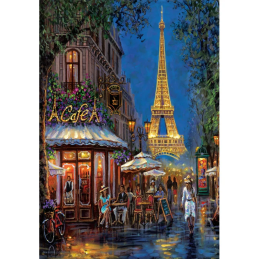 PUZZLE 500 PZS CAFE EIFFEL DE NOCHE ( 36 X 49 CMS) - CLEMENTONI 35571