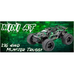 TRUGGY MINI AT (Gris / Verde) 4x4 RTR -Escala 1/16- Absima 16021