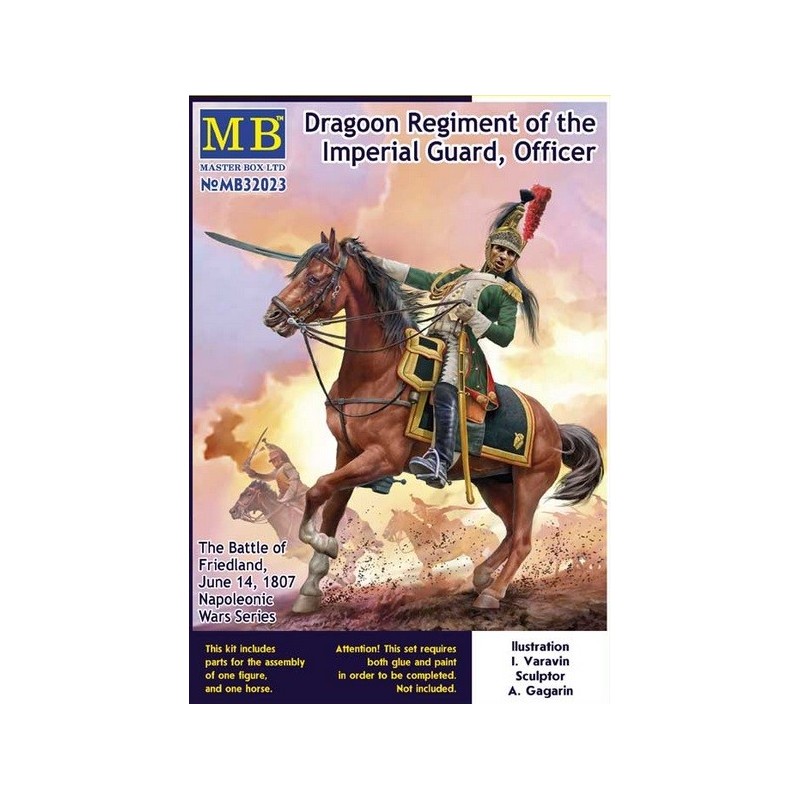 Napoleonic Wars Series: OFICIAL DRAGON FRANCES "Batalla de Friedland" -Escala 1/32- Master Box 32023 Napoleonic Wars Series: OFICIAL DRAGON FRANCES "Batalla de Friedland" -Escala 1/32- Master Box 32023