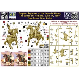 Napoleonic  Wars Series: OFICIAL DRAGON FRANCES "Batalla de Friedland" -Escala 1/32- Master Box 32023