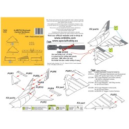 SET SUPERFICIES CONTROL A-4 -Escala 1/72- CMK 7432 SET SUPERFICIES CONTROL A-4 -Escala 1/72- CMK 7432