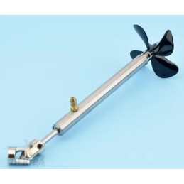 EJE DE BARCO L15cm 015-4x3.18mm CON BOUILLA DE ENGRASE + HELICE 4 ASPAS D50mm + UNION CARDAN