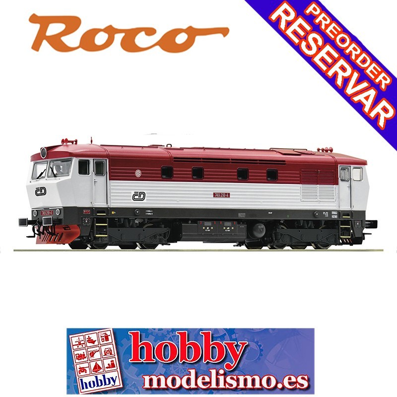 LOCOMOTORA DIESEL TIPO 749 218-4, CD  - ESCALA H0 - ANALOGICA - ROCO 7300054