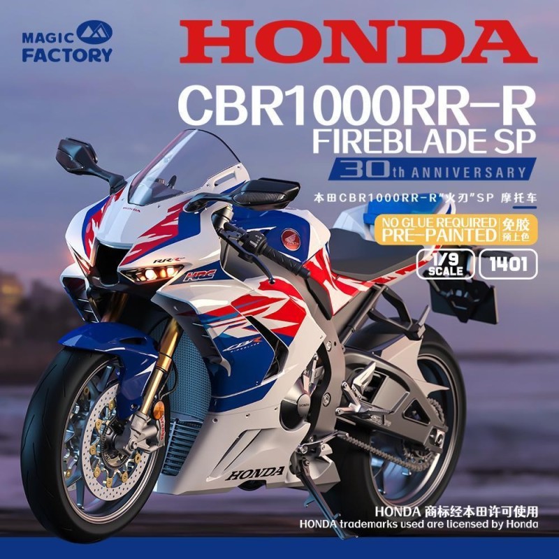 HONDA CBR1000 RR-R Fireblade SP (Pre-pintada & Snap) -Escala 1/9- Magic Factory 1401