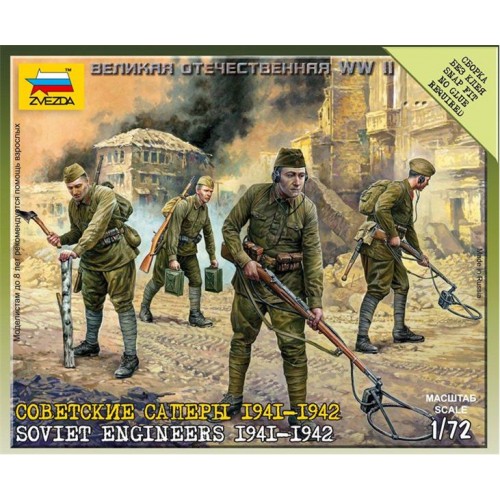 ZAPADORES DE ASALTO SOVIETICOS 1941 - 1942 (4 figuras) -Escala 1/72- Zvezda 6108