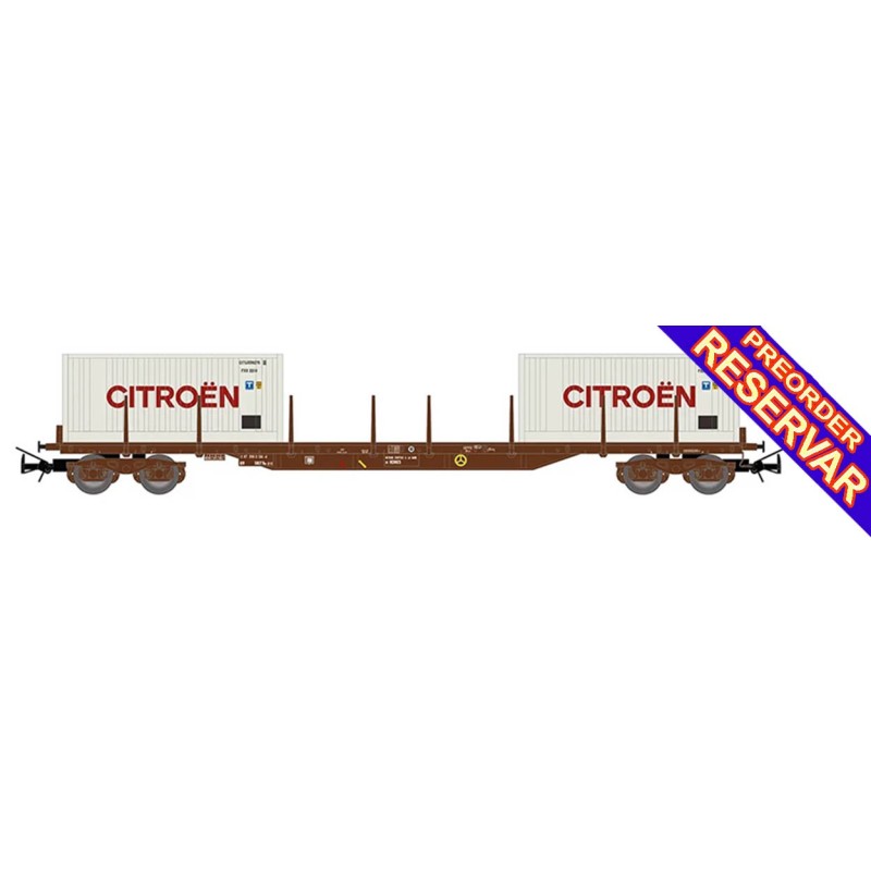 VAGON PLATAFORMA (4 ejes) RS70 - 2 x Contenedores 20'''' "CITROEN" SNCF Epoca IV -Escala h0 / 1/87- Jouef HJ6310 VAGON PLATAFORMA (4 ejes) RS70 - 2 x Contenedores 20'''' "CITROEN" SNCF Epoca IV -Escala h0 / 1/87- Jouef HJ6310