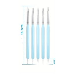 SET  DE 5 PINCELES DE SILICONA CON BOLA DE METAL - HMT013