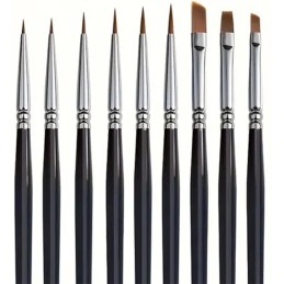 SET 9 PINCELES PELO SINTETICO - HMTSET01