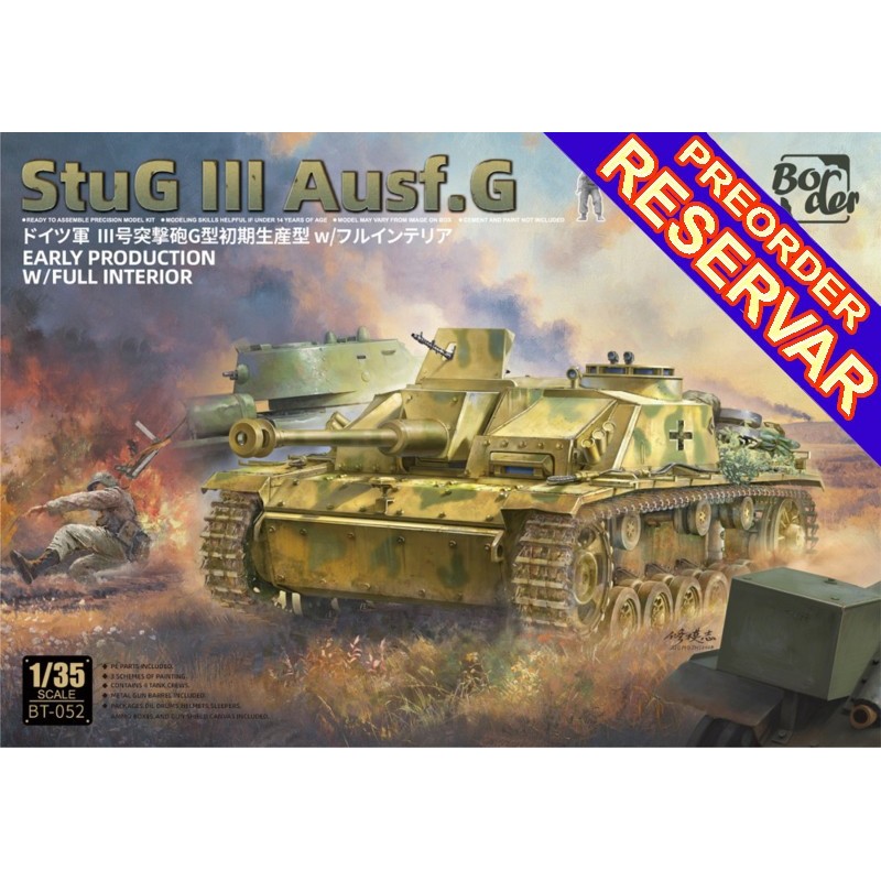 CAÑON DE ASALTO SD.KFZ. 142/1 STUG III G Early (Interiores) -Escala 1/35- Border Model  BT-052 CAÑON DE ASALTO SD.KFZ. 142/1 STUG III G Early (Interiores) -Escala 1/35- Border Model  BT-052