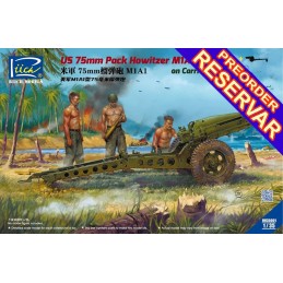 OBUS M-1A1 (75 mm) en cureña M-8 -Escala 1/35- Riich Model 35001