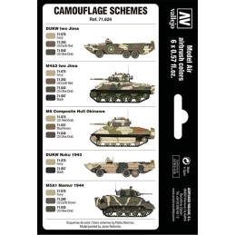 MODEL AIR SET : WWII USMC COLORS SAND PATTERNS 1942-1945 6 BOTES 17 ml