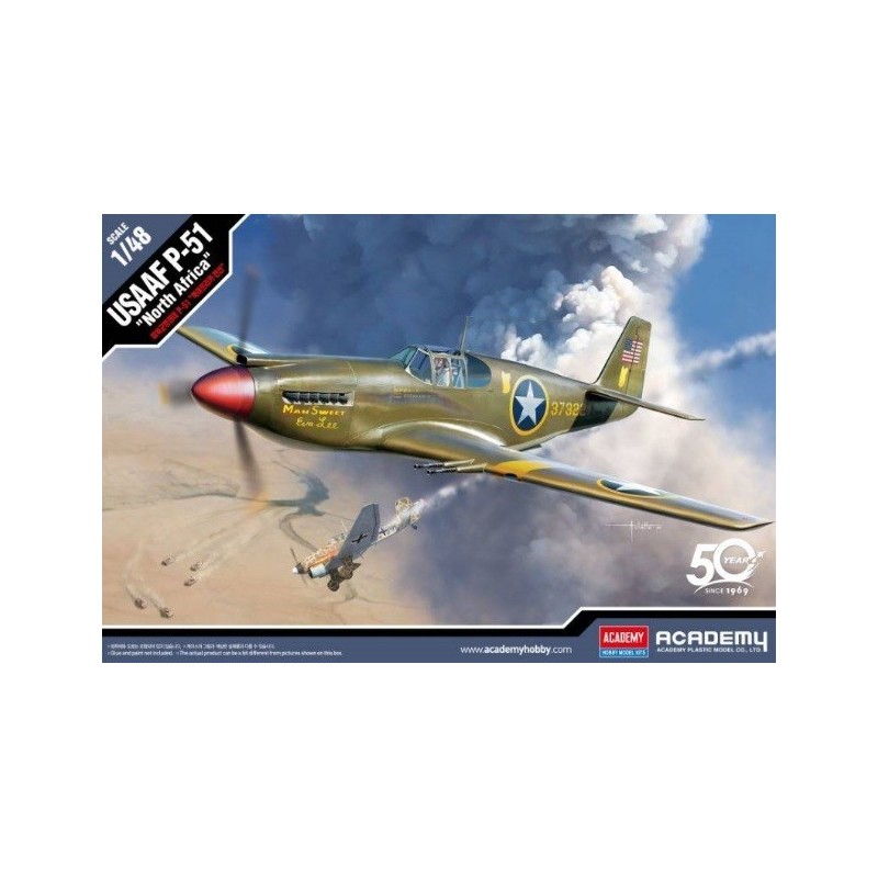 NORTH AMERICAN P-51 MUSTANG USAAF AFRICA - ESCALA 1/48 - ACADEMY 12338 NORTH AMERICAN P-51 MUSTANG USAAF AFRICA - ESCALA 1/48 - ACADEMY 12338