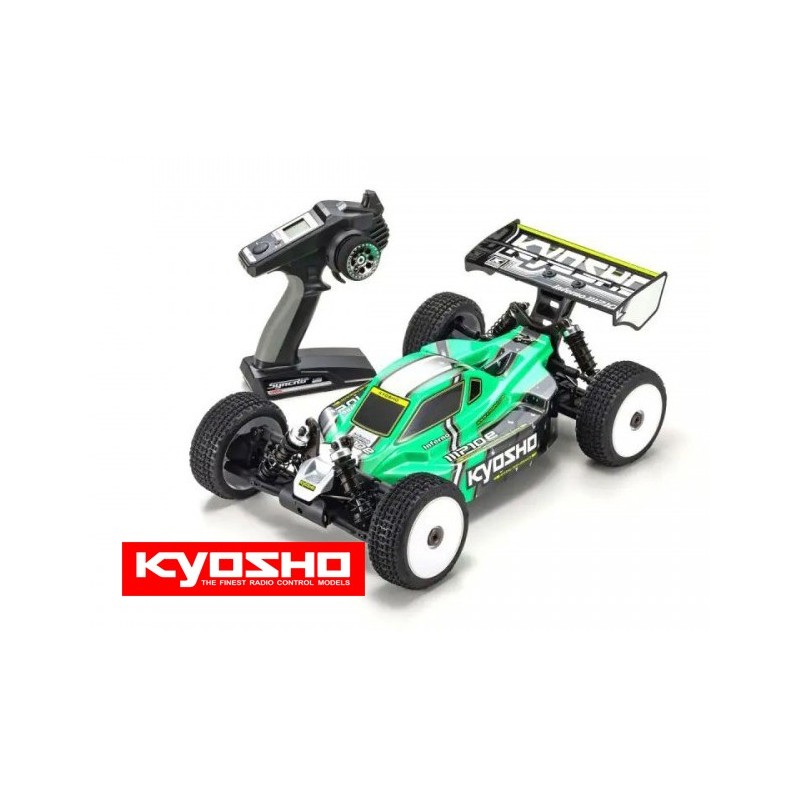 COCHE KYOSHO Inferno MP10e 1:8 RC Brushless EP Readyset T1 Verde K.34113T1B