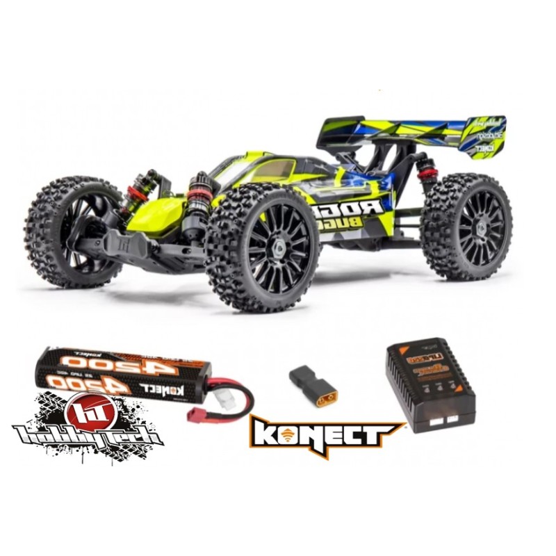 COCHE HOBBYTECH Rogue BUGGY AMARILLO- PACK con batería y cargador 1.ROGB.YE.RTR-PACK