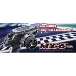 EMISORA RADIO Sanwa MX-6 + Receptor RX391W Waterproft