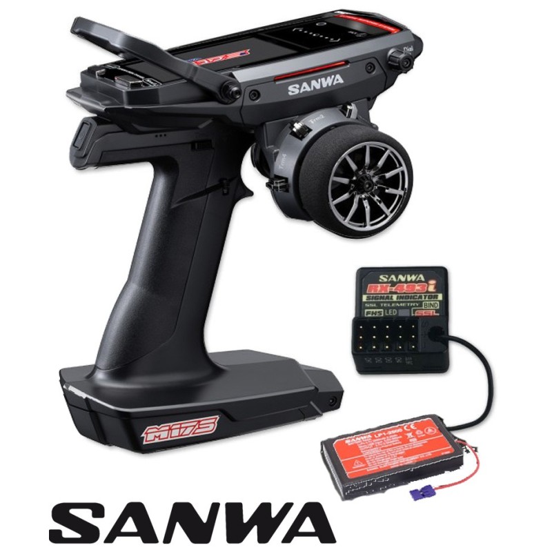 EMISORA RADIO SANWA M17S + Receptor RX493i con Batería TX