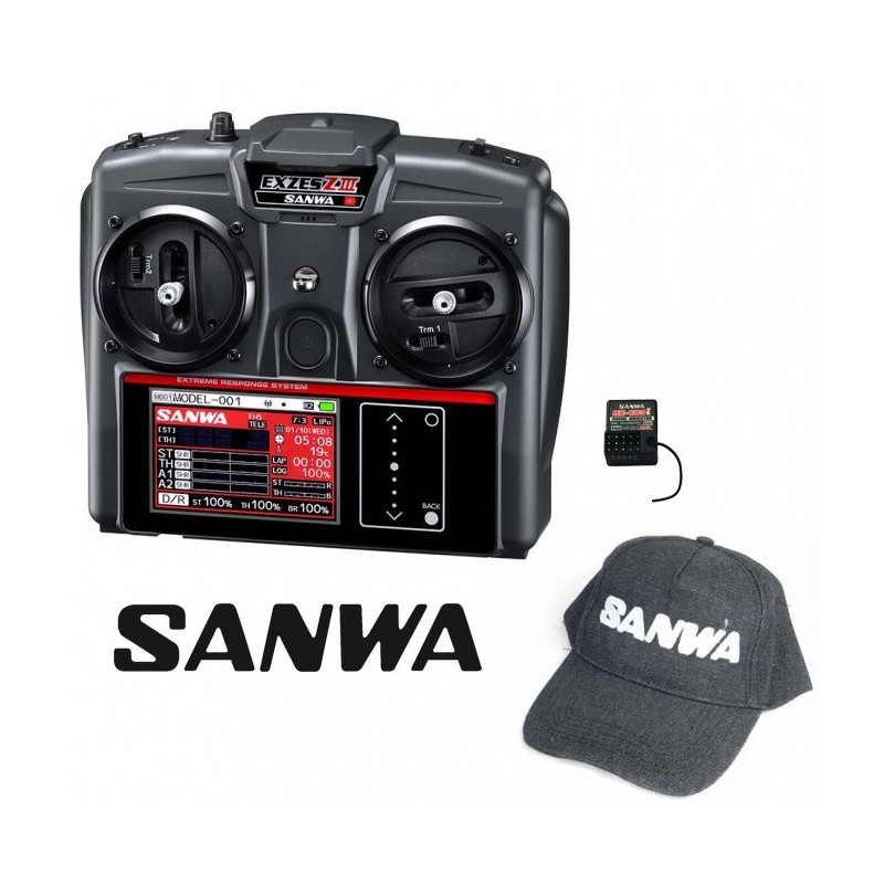 EMISORA RADIO SANWA Exzes ZIII + receptor RX-493i + con bateria INSTALADA