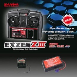 EMISORA RADIO SANWA Exzes ZIII + receptor RX-493i + con bateria INSTALADA