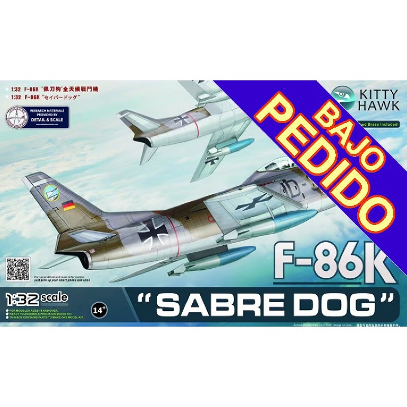NORTH AMERICAN F-86 K SABRE DOG -Escala 1/32- Kitty Hawk KH 32008 NORTH AMERICAN F-86 K SABRE DOG -Escala 1/32- Kitty Hawk KH 32008