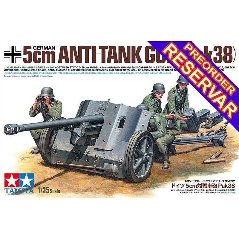 CAÑON ANTICARRO PAK-38 (50 mm) & DOTACION -Escala 1/35- Tamiya 35392 CAÑON ANTICARRO PAK-38 (50 mm) & DOTACION -Escala 1/35- Tamiya 35392