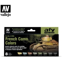 SET COLORES VEHICULOS FRANCESES PRE-GUERRA &38 Segunda Guerra Mundial - Acrylicos Vallejo 71644