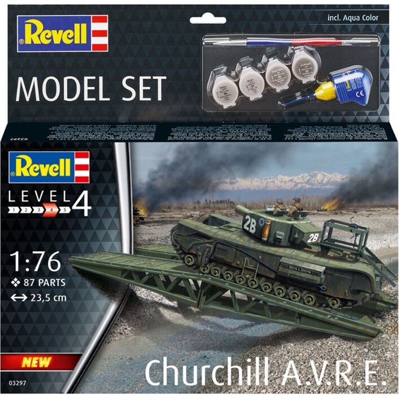 CARRO DE COMBATE CHURCHILL A.V.R.E. (Pegamento & pinturas) -Escala 1/76- Revell 63297 CARRO DE COMBATE CHURCHILL A.V.R.E. (Pegamento & pinturas) -Escala 1/76- Revell 63297