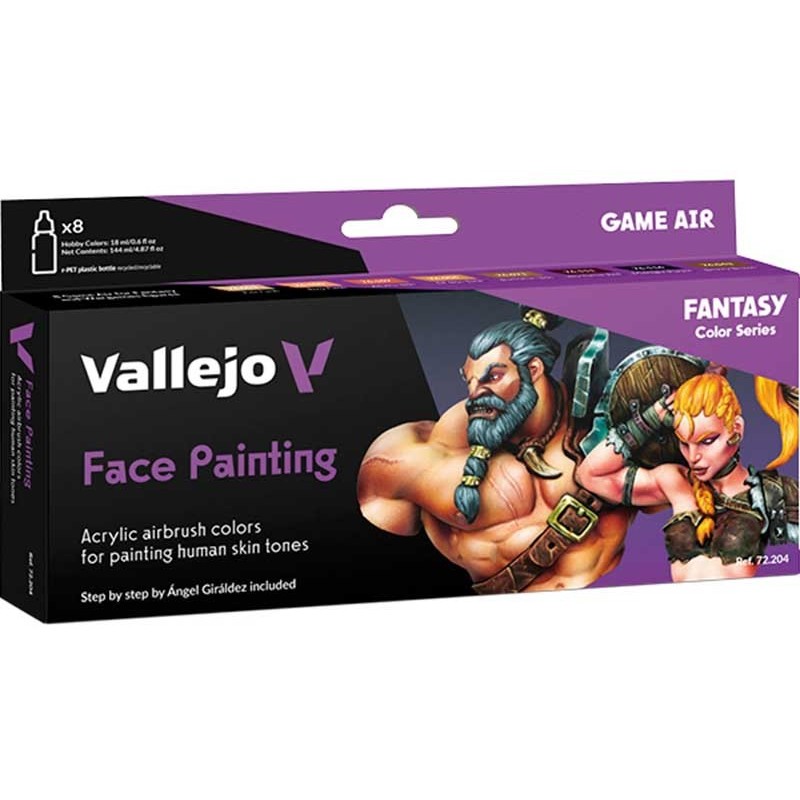 SET PINTURAS GAME AIR: FACE PAINTING by A.Giraldez - Acrylicos Vallejo 72204