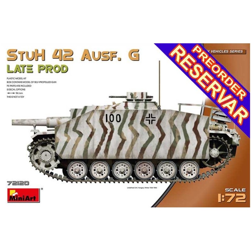 CAÑON DE ASALTO SD.KFZ. 142/1 StuH 42 G Late -Escala 1/72- MiniArt 72120