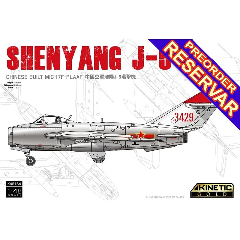 MIKOYAN GUREVICH MIG-17 F (Fresco) / SHENYANG J-5 PLA -Escala 1/48- Kinetic K48164