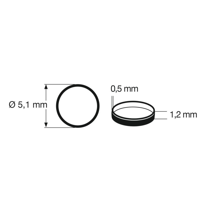 AROS DE ADHERENCIA N (D: 5,1 mm / Al: 1,2 mm / An: 0,5 mm) 10 unidades - Fleischmann 948001