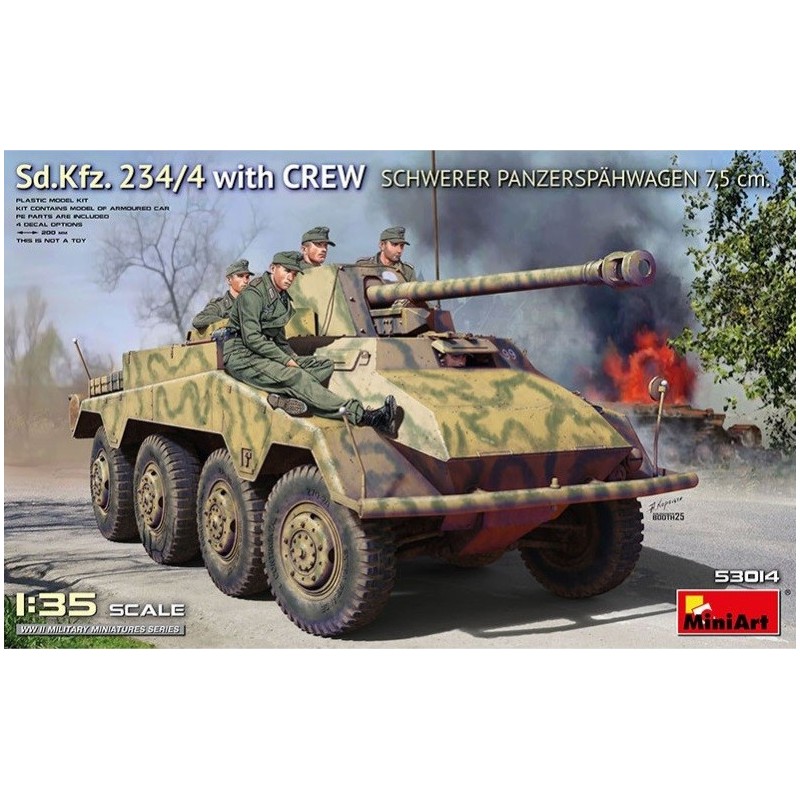 VEHICULO BLINDADO Sd.Kfz.234/4 & Tripulantes -Escala 1/35- MiniArt 53014