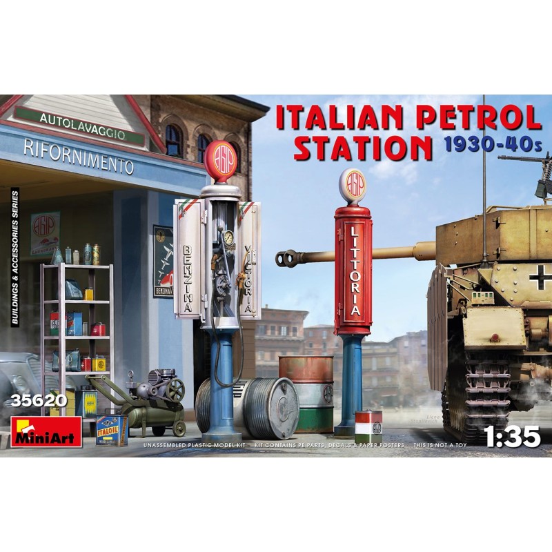 ESTACION DE SERVICIO ITALIANA (AÑOS 30 / 40) -Escala 1/35- MiniArt 35620 ESTACION DE SERVICIO ITALIANA (AÑOS 30 / 40) -Escala 1/35- MiniArt 35620