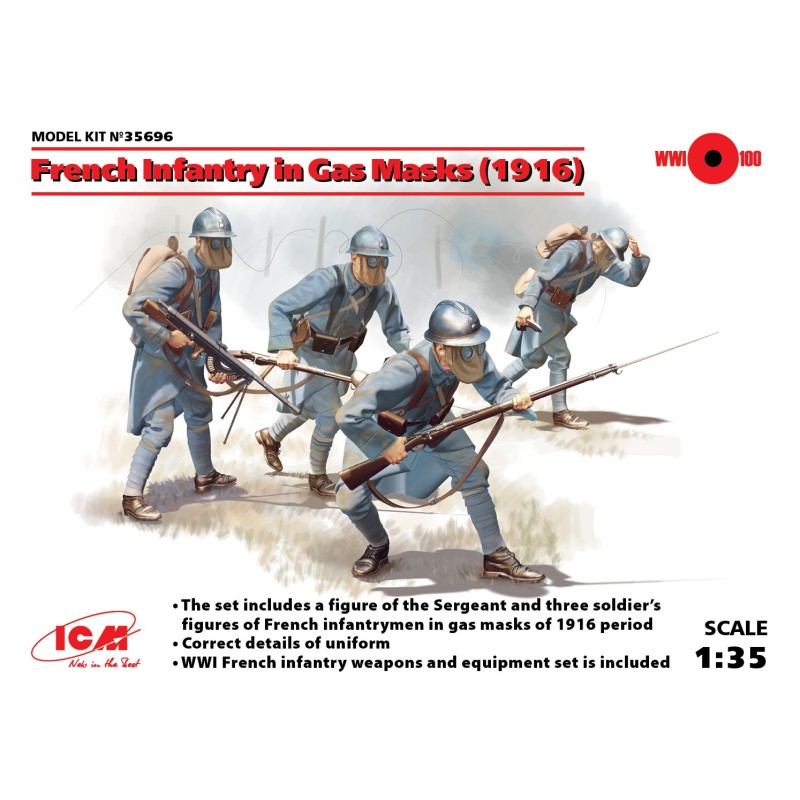 INFANTERIA FRANCESA 1914 - ESCALA 1/35 - ICM 35696 INFANTERIA FRANCESA 1914 - ESCALA 1/35 - ICM 35696