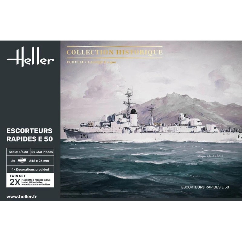 SET DESTRUCTORES DE ESCOLTA Tipo E-50 (2 unidades) -Escala 1/400- Heller 81093