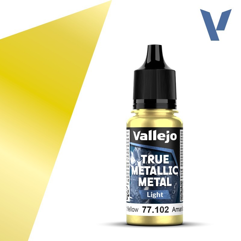 Vallejo True Metallic Metal 102 LUZ AMARILLO RADIANTE (18ml) - Acrilicos Vallejo 77102