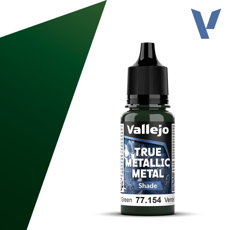 Vallejo True Metallic Metal 154 SOMBRA VERDE SOMBRIO (18ml) - Acrilicos Vallejo 77154